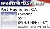 Click for Forecast for Port Hueneme, California from weatherUSA.net